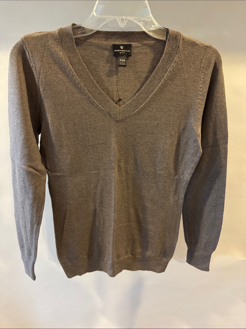 Worthington Brown V-Neck Sweater Women’s